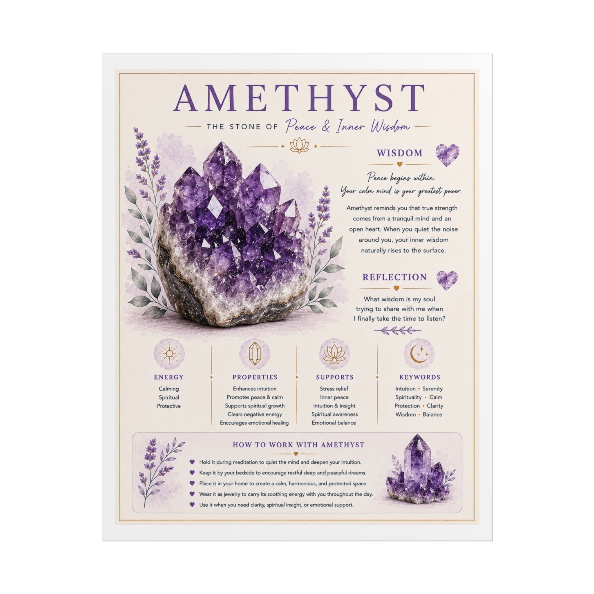 Amethyst: Returning to Stillness | Crystal Wisdom Fine Art Print