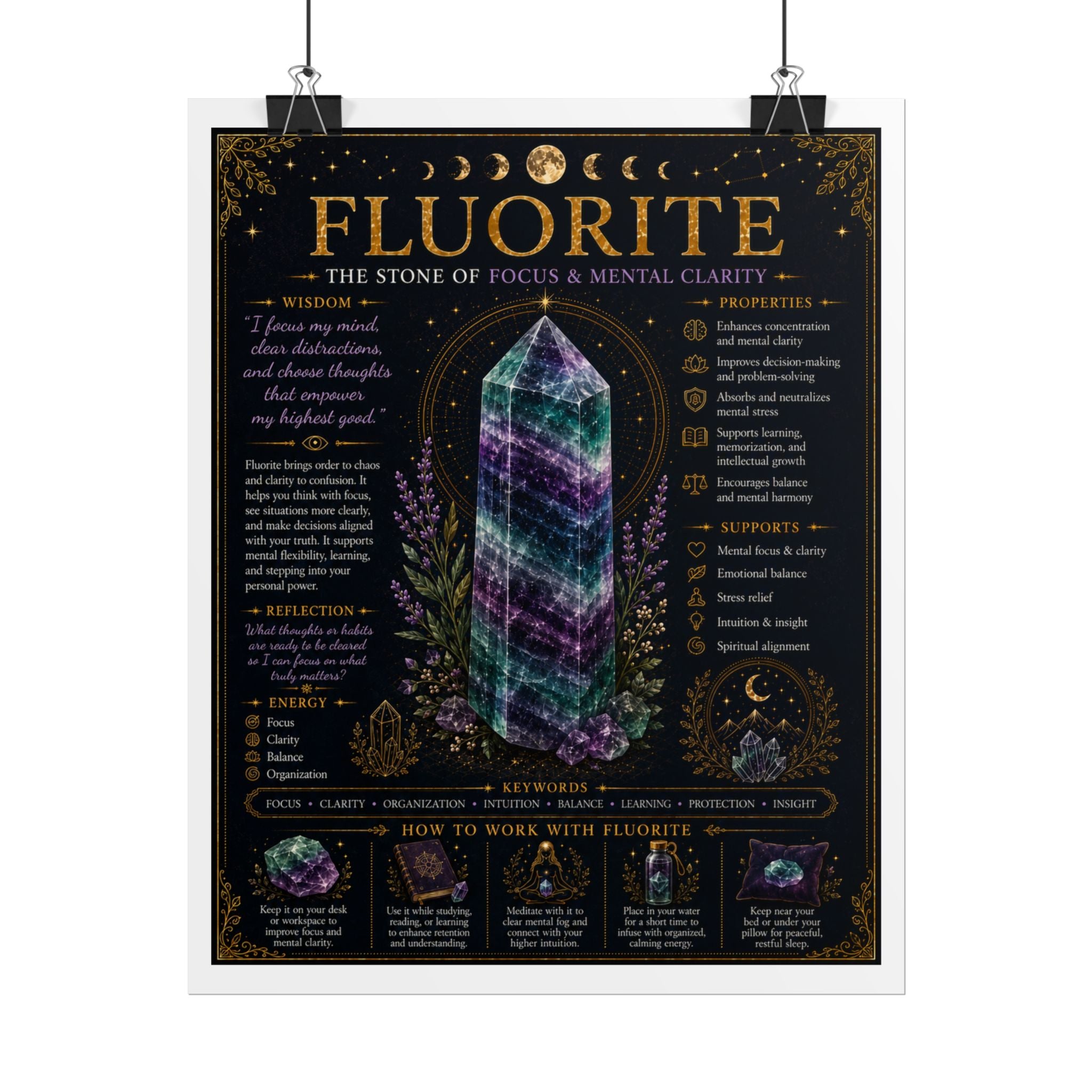 Fluorite: The Art of Discernment | Crystal Wisdom Fine Art Print
