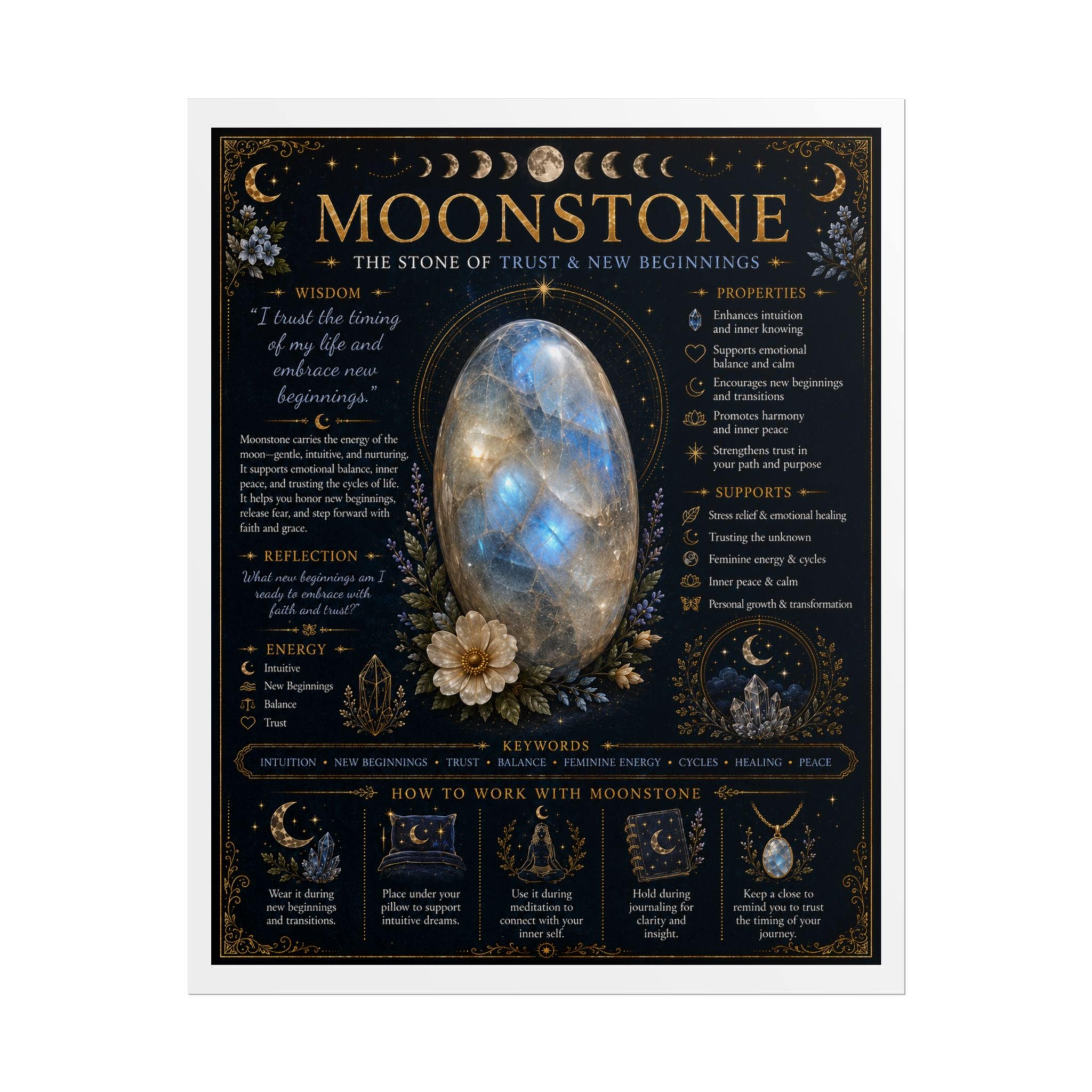Moonstone: Trusting Life's Seasons | Crystal Wisdom Fine Art Print