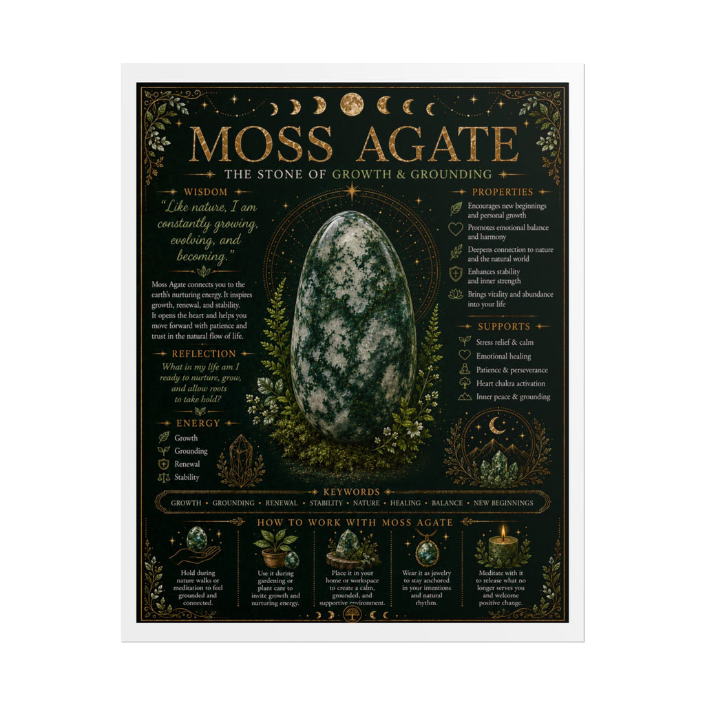 Moss Agate: Rooted in Becoming | Crystal Wisdom Fine Art Print