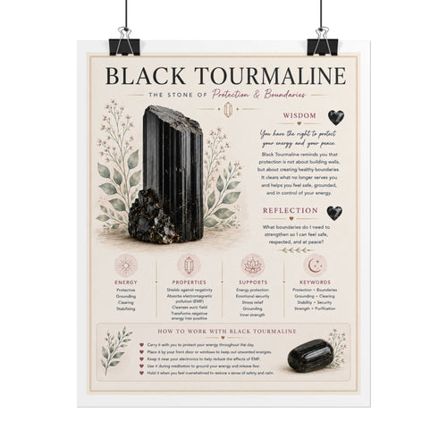 Black Tourmaline: Protecting Your Peace | Crystal Wisdom Poster