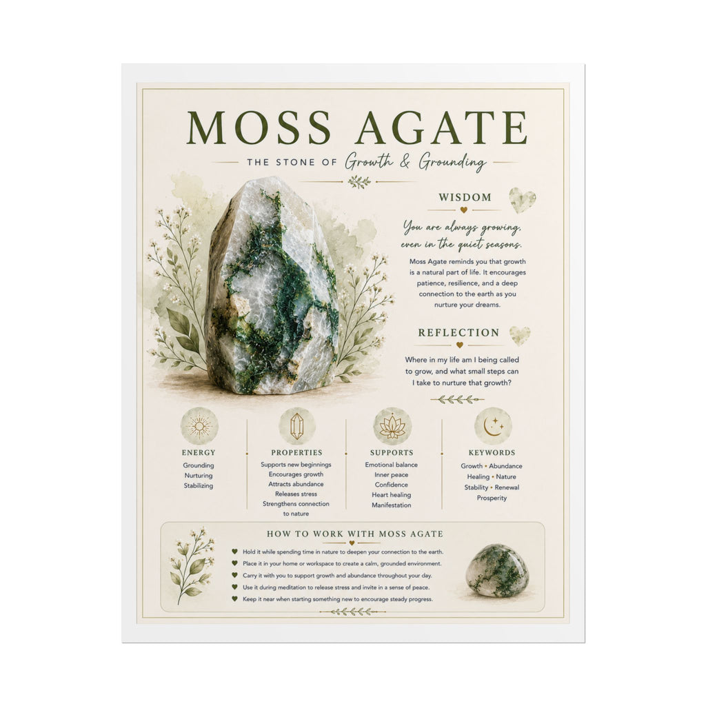 Moss Agate: Growing at Your Own Pace | Crystal Wisdom Fine Art Print