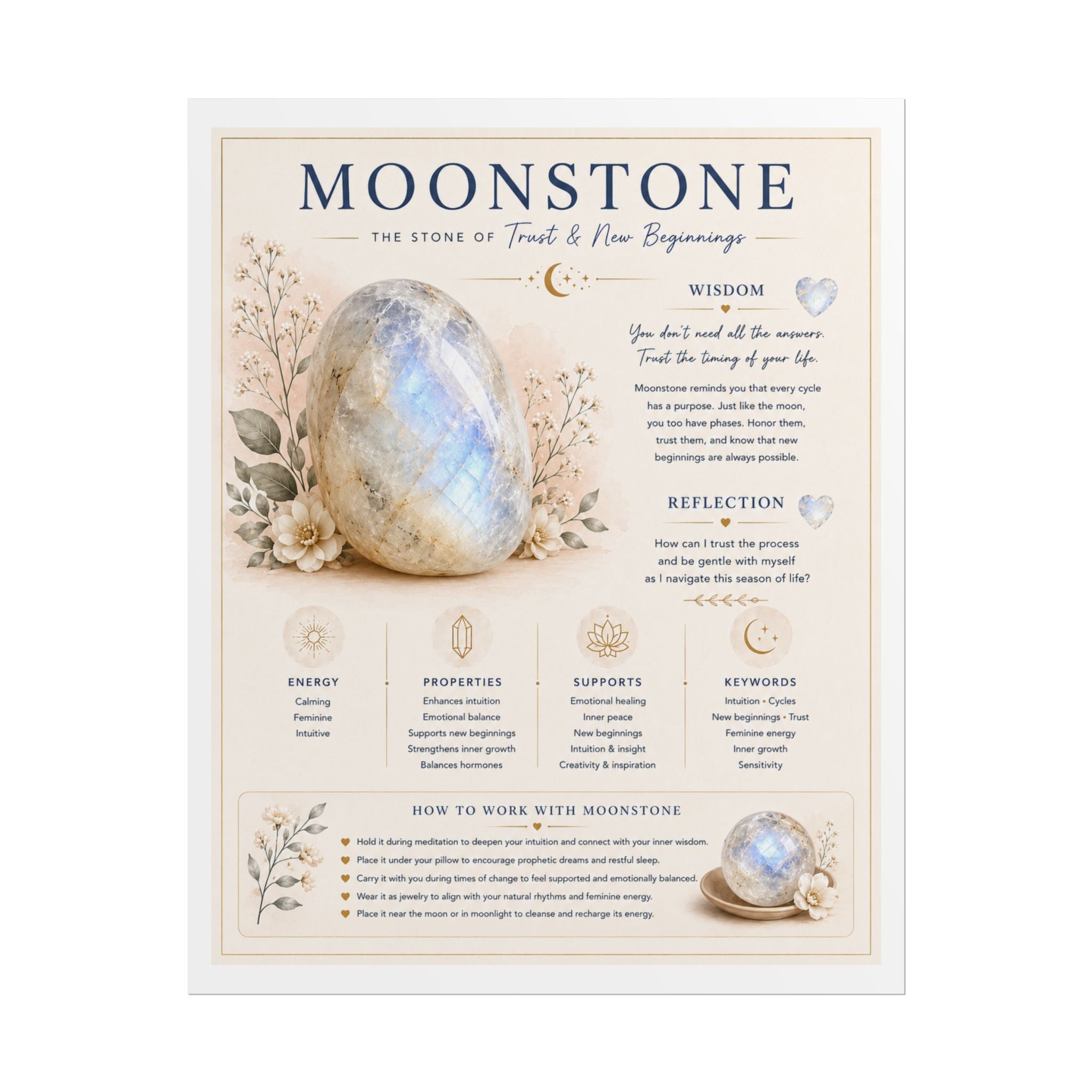 Moonstone: Trusting Life's Seasons | Crystal Wisdom Fine Art Print
