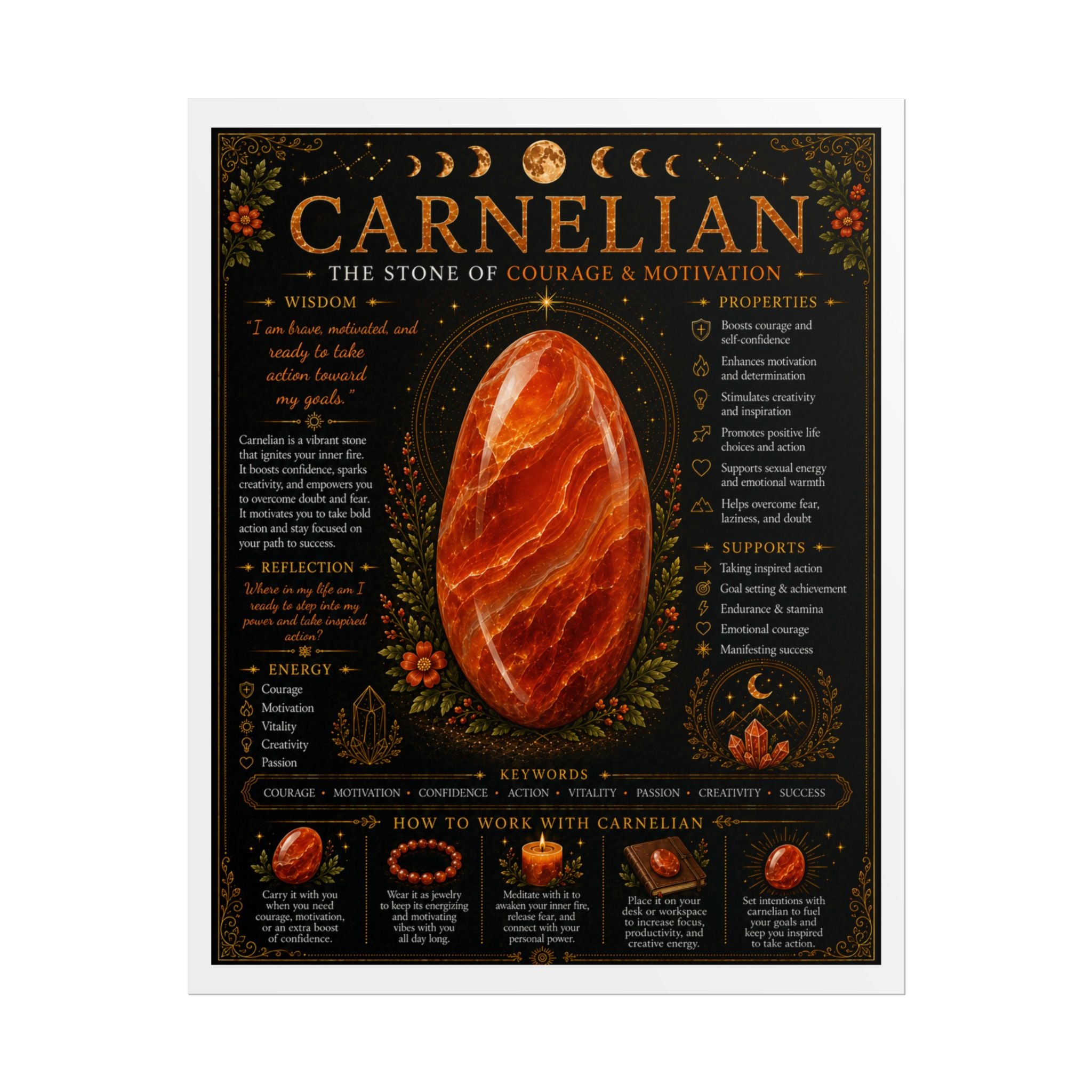 Carnelian: Bold Beginnings | Crystal Wisdom Fine Art Print