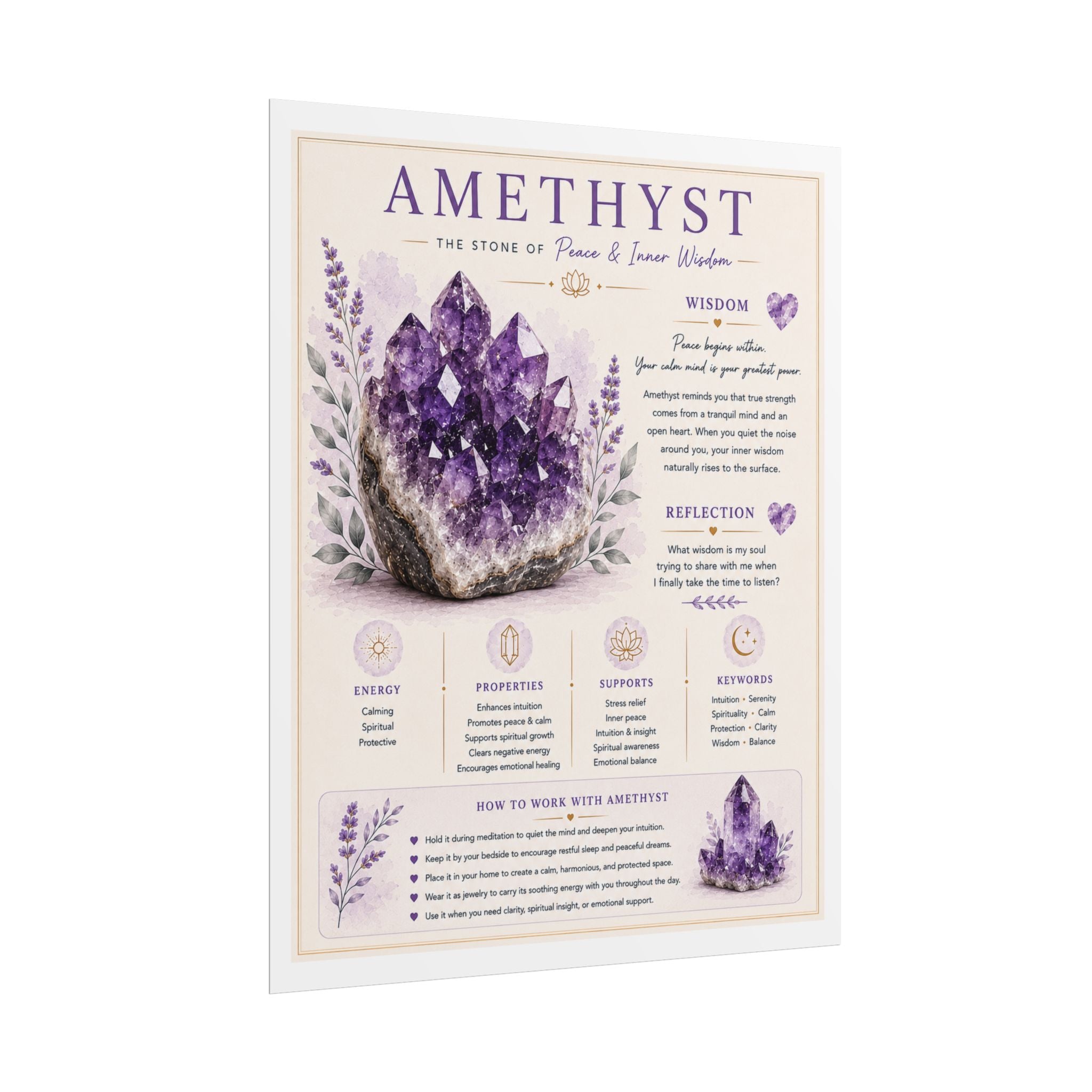 Amethyst: Returning to Stillness | Crystal Wisdom Fine Art Print