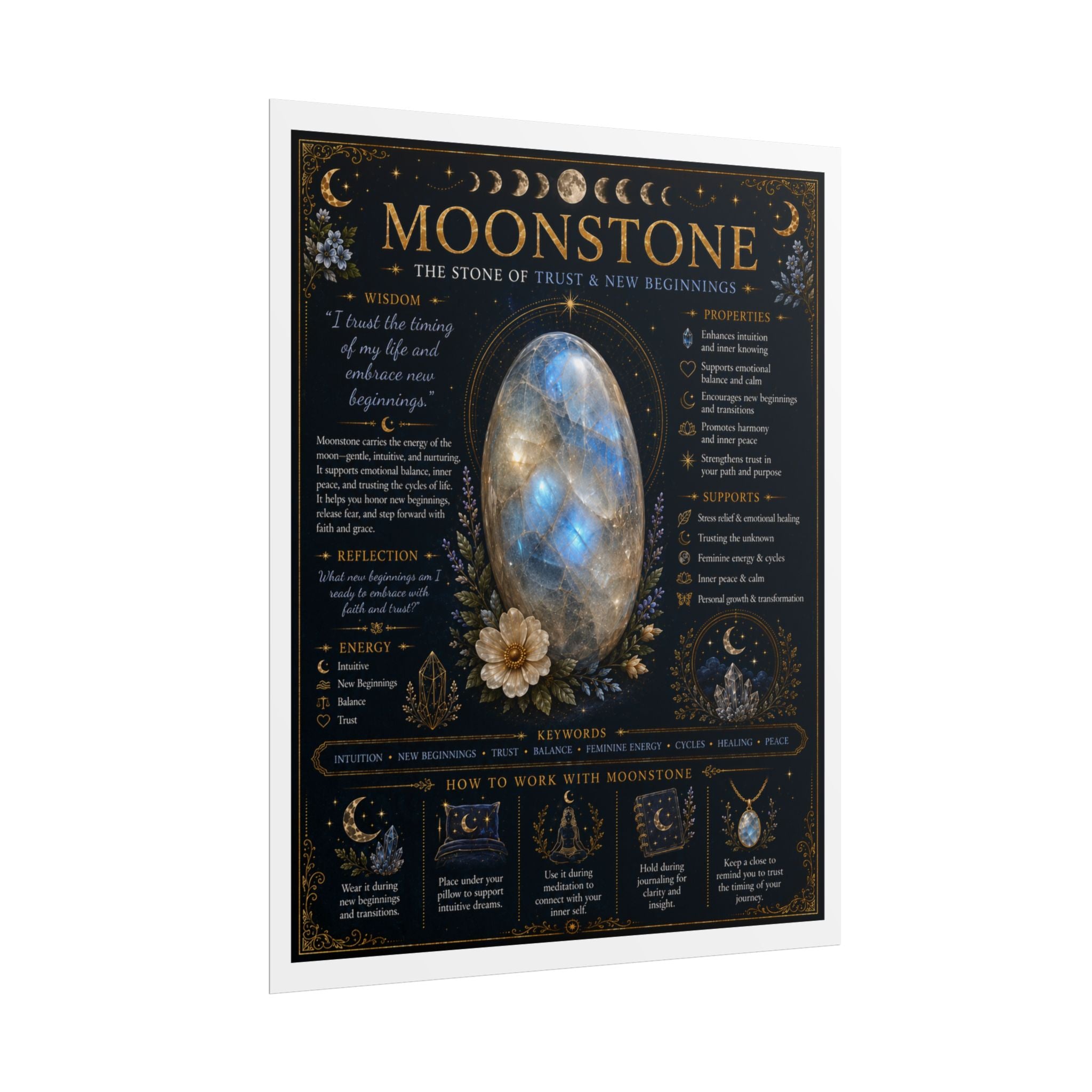 Moonstone: Trusting Life's Seasons | Crystal Wisdom Fine Art Print