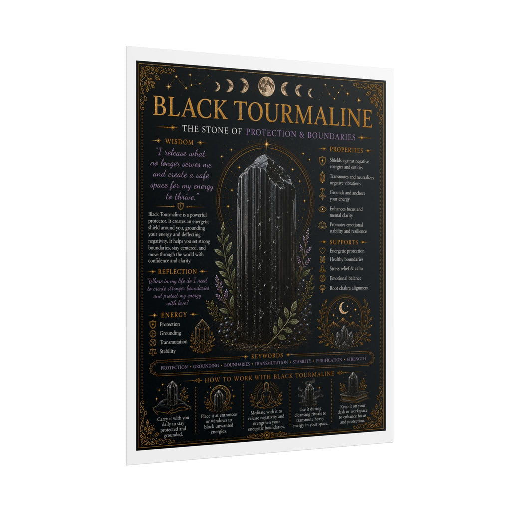Black Tourmaline: Guardian of Boundaries | Crystal Wisdom Fine Art Print