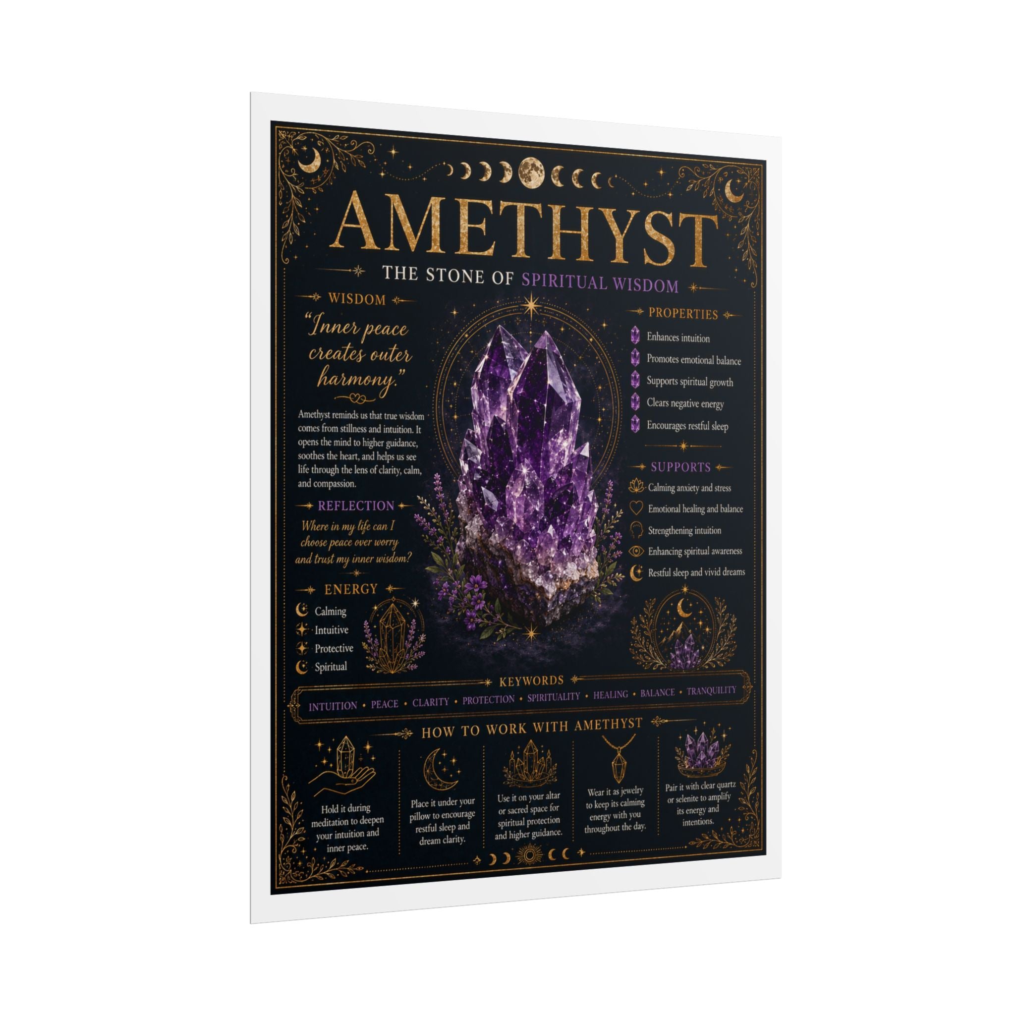 Amethyst: Wisdom Found in Quiet | Crystal Wisdom Fine Art Print