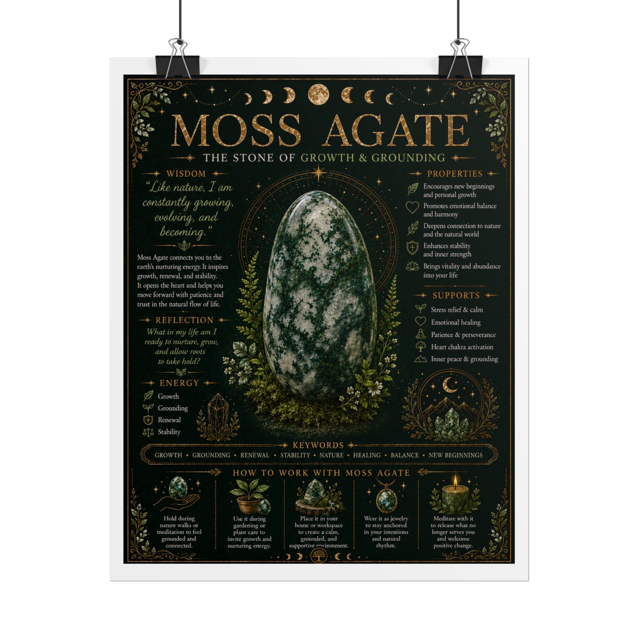 Moss Agate: Rooted in Becoming | Crystal Wisdom Fine Art Print