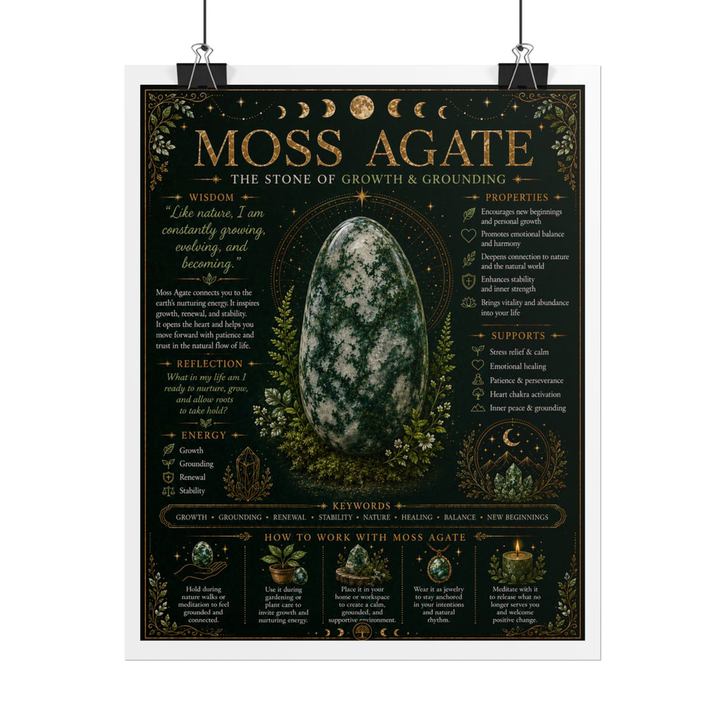 Moss Agate: Rooted in Becoming | Crystal Wisdom Fine Art Print