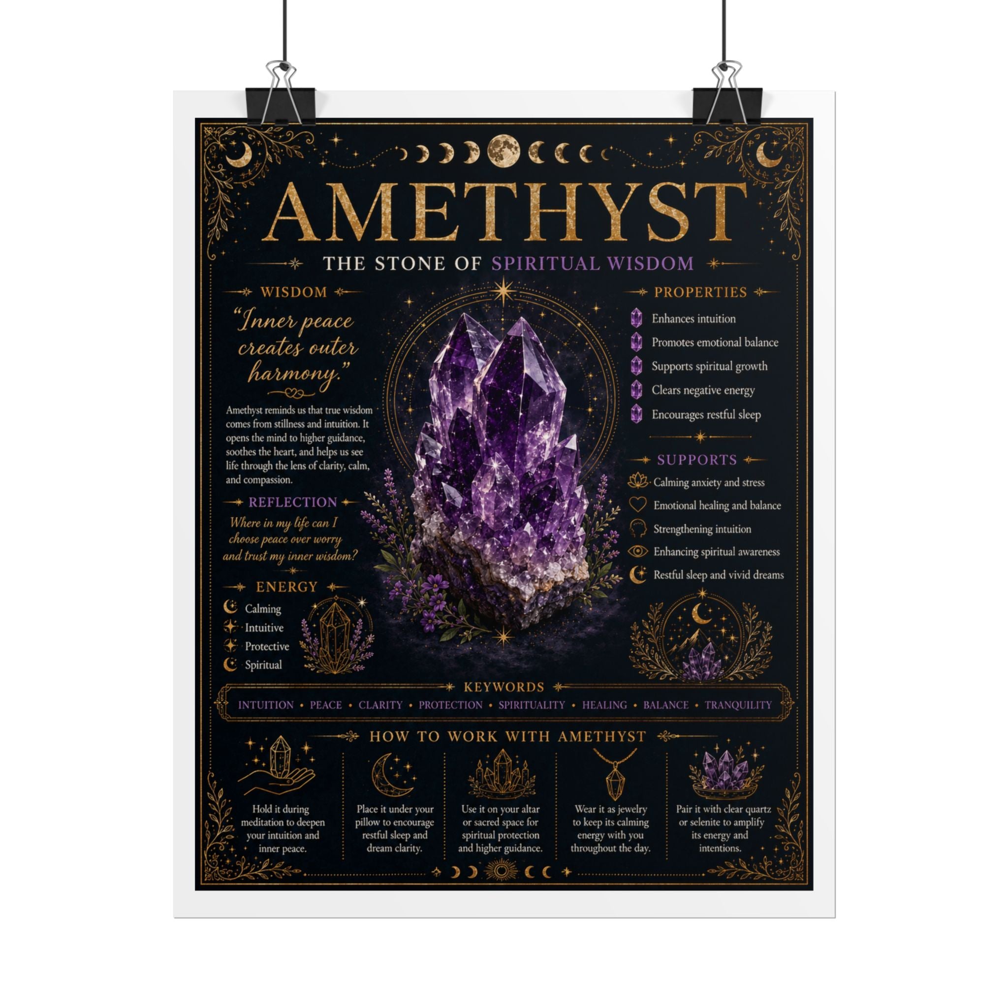 Amethyst: Wisdom Found in Quiet | Crystal Wisdom Fine Art Print