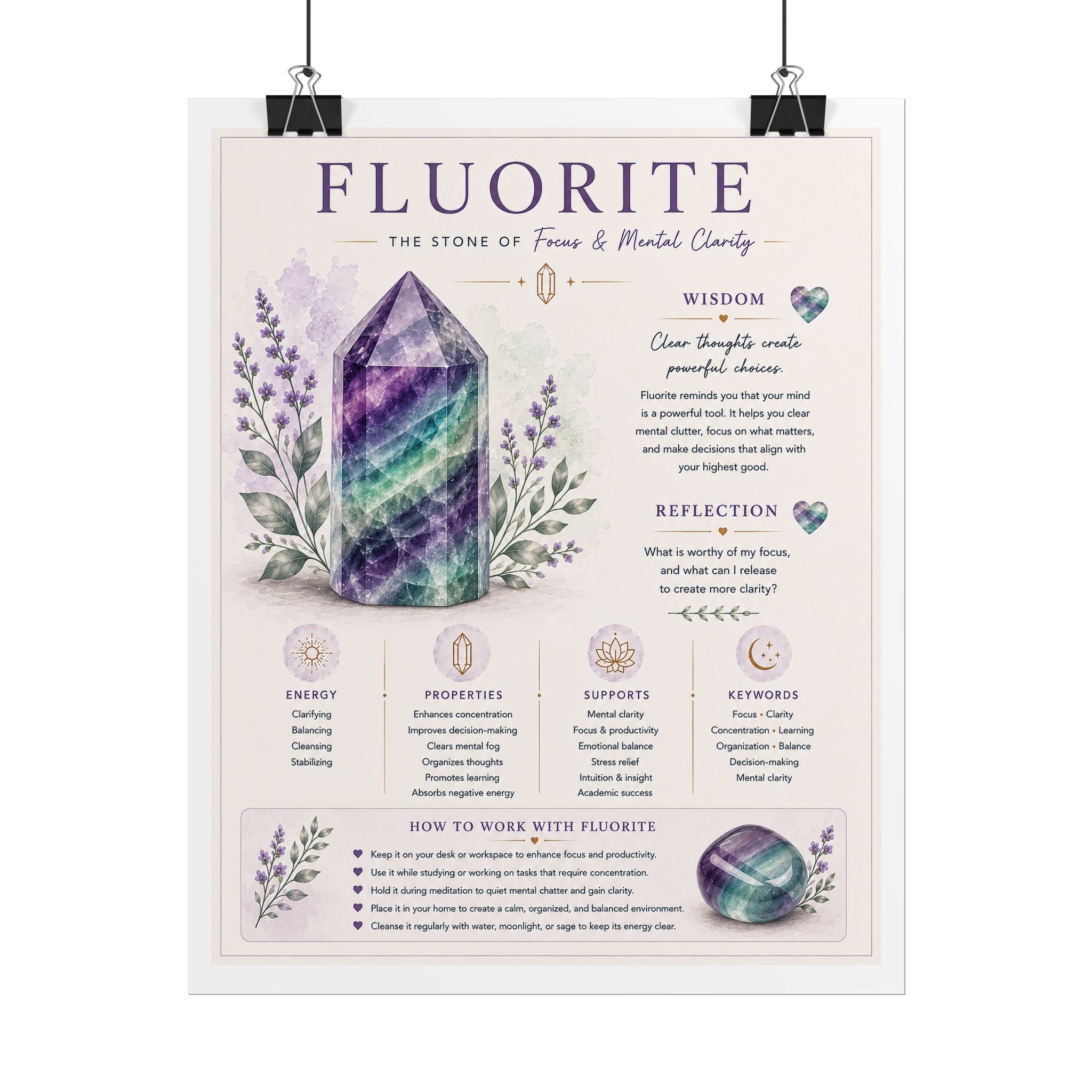 Fluorite: Creating Space for Focus | Crystal Wisdom Fine Art Print