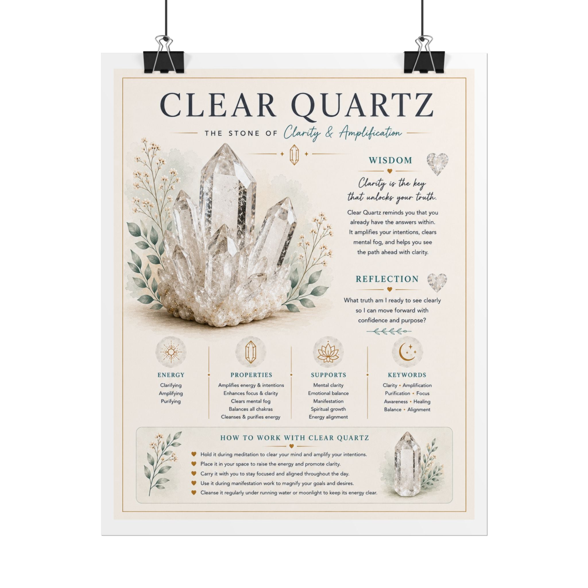 Clear Quartz: Clarity Through Intention | Crystal Wisdom Fine Art Print