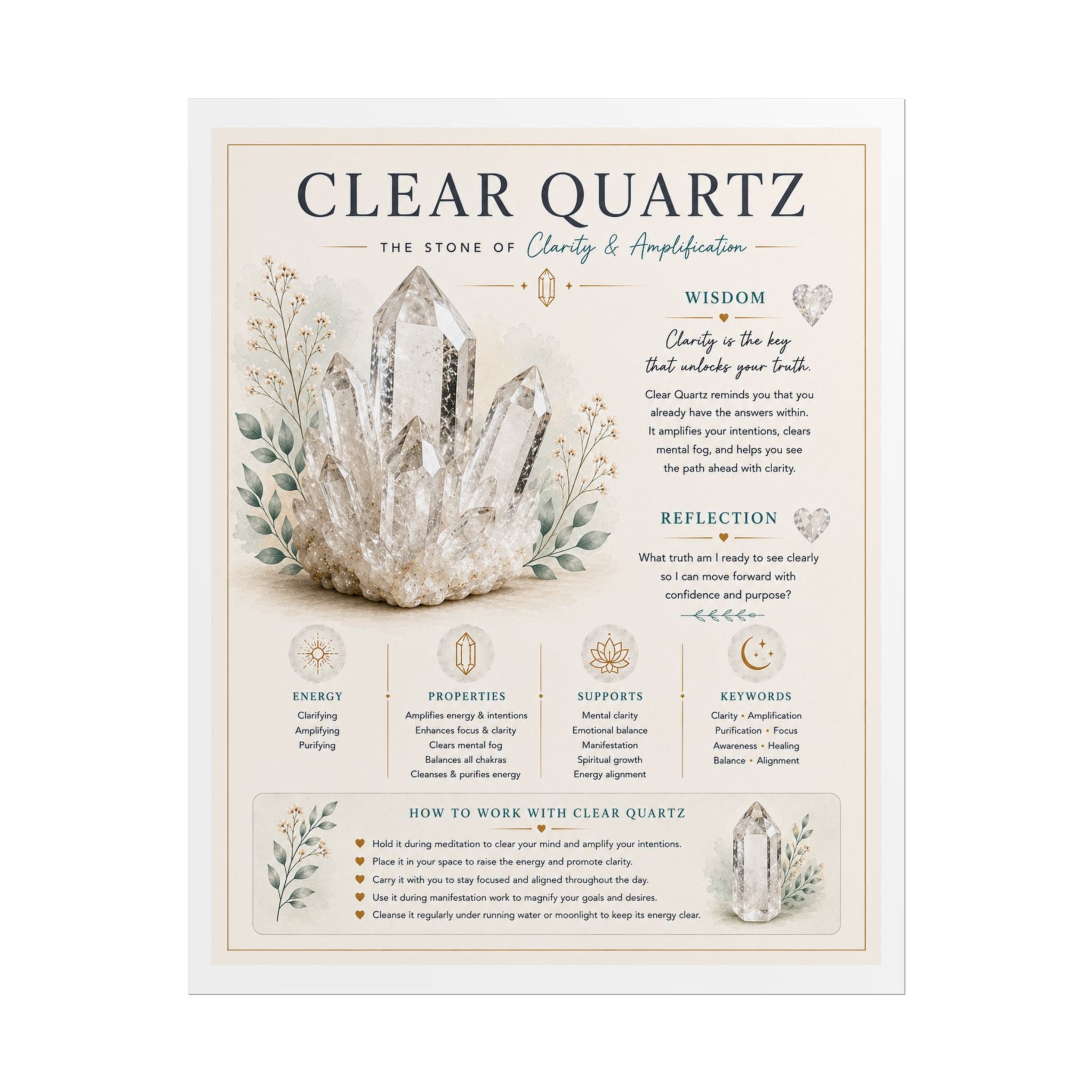 Clear Quartz: Clarity Through Intention | Crystal Wisdom Fine Art Print