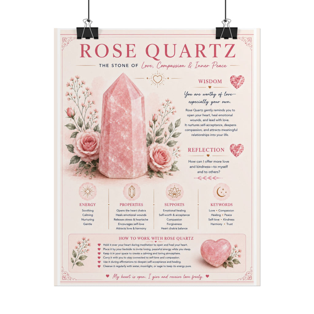 Rose Quartz: An Invitation to Self-Compassion | Crystal Wisdom Fine Art Print