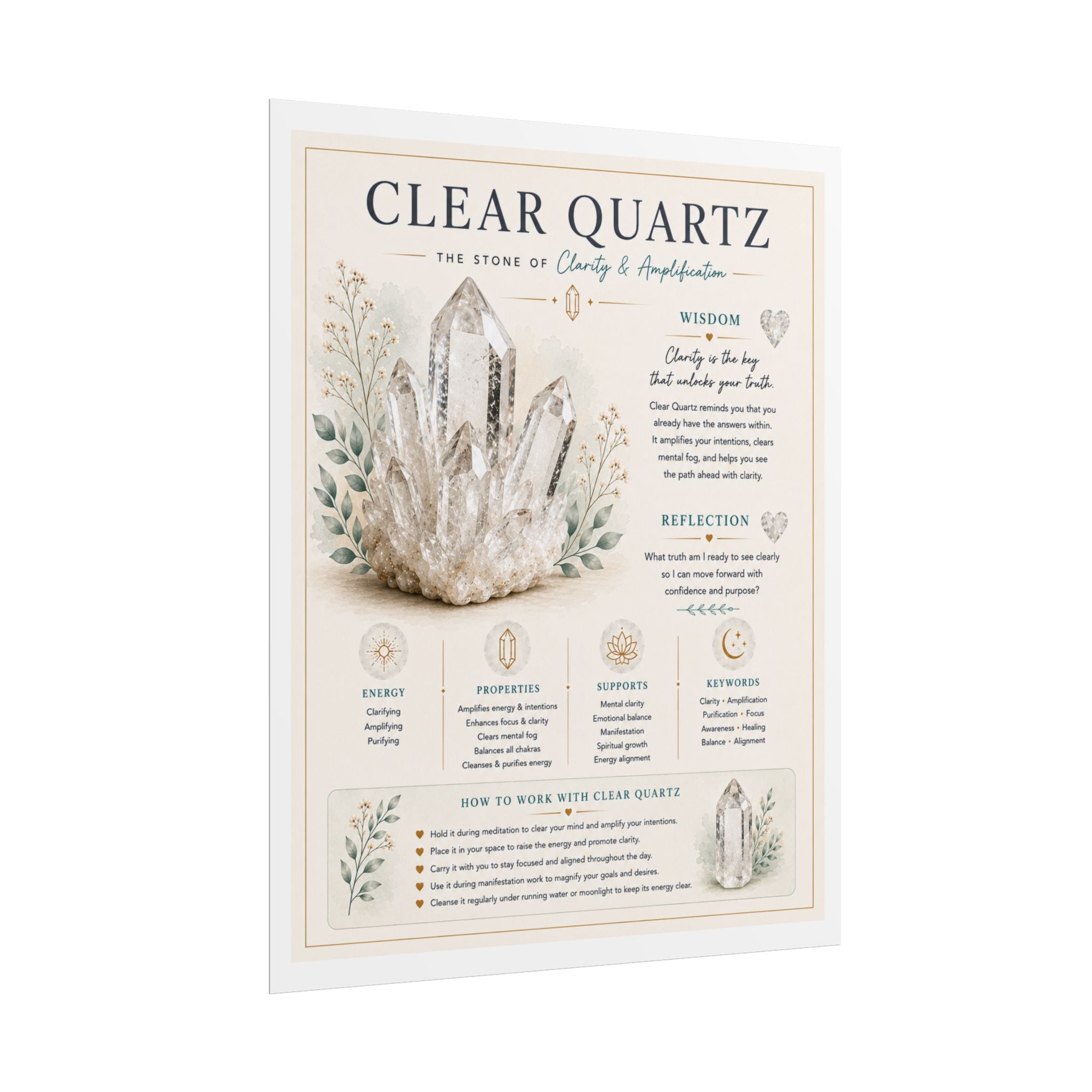 Clear Quartz: Clarity Through Intention | Crystal Wisdom Fine Art Print