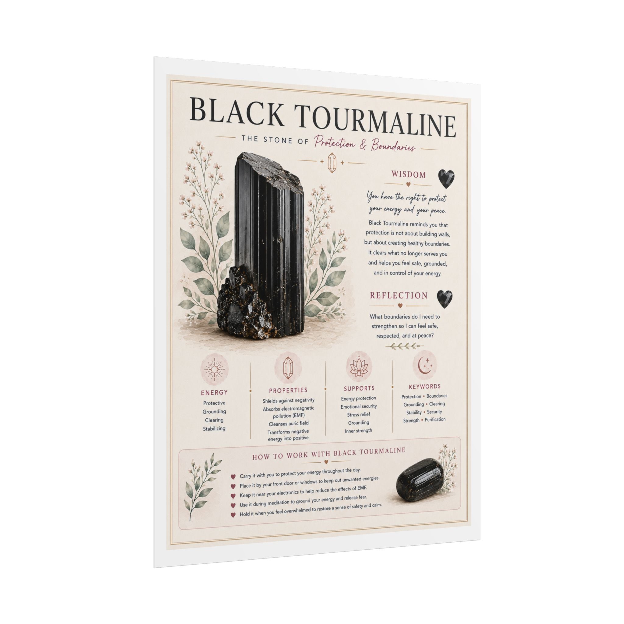 Black Tourmaline: Protecting Your Peace | Crystal Wisdom Poster