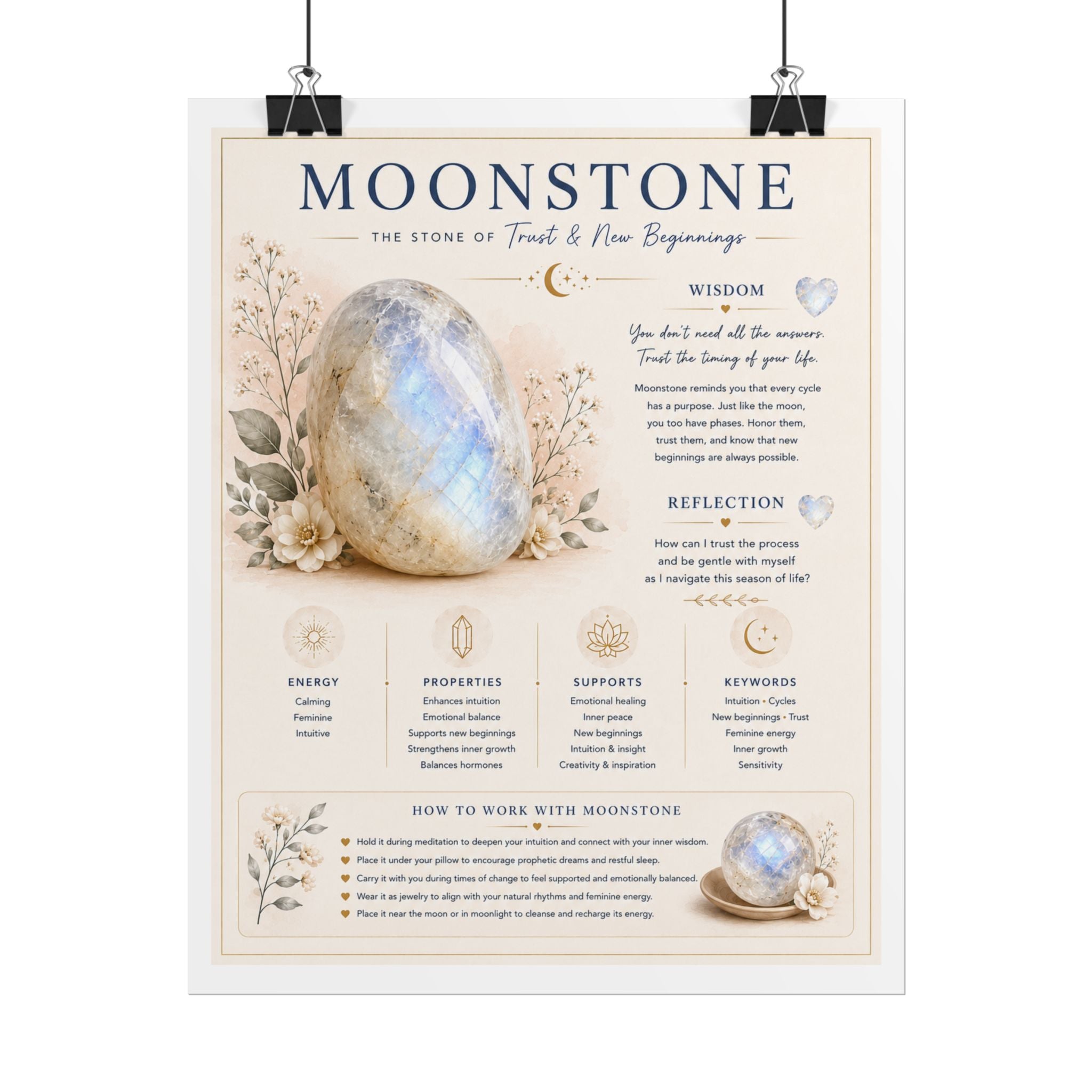 Moonstone: Trusting Life's Seasons | Crystal Wisdom Fine Art Print