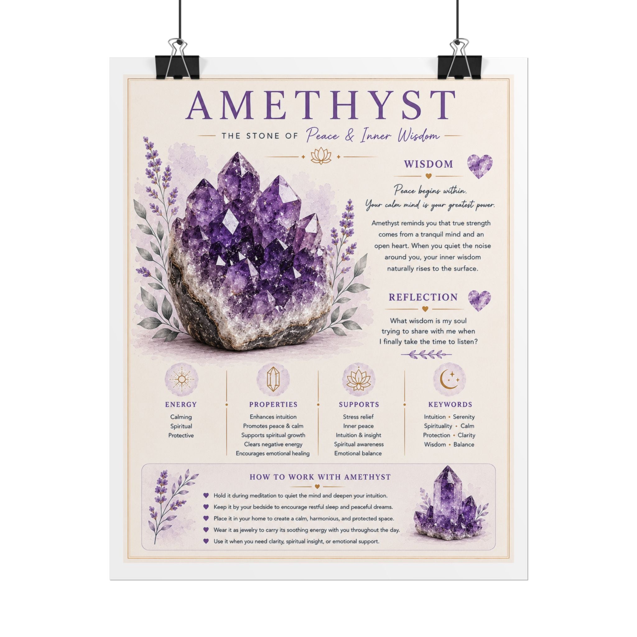 Amethyst: Returning to Stillness | Crystal Wisdom Fine Art Print