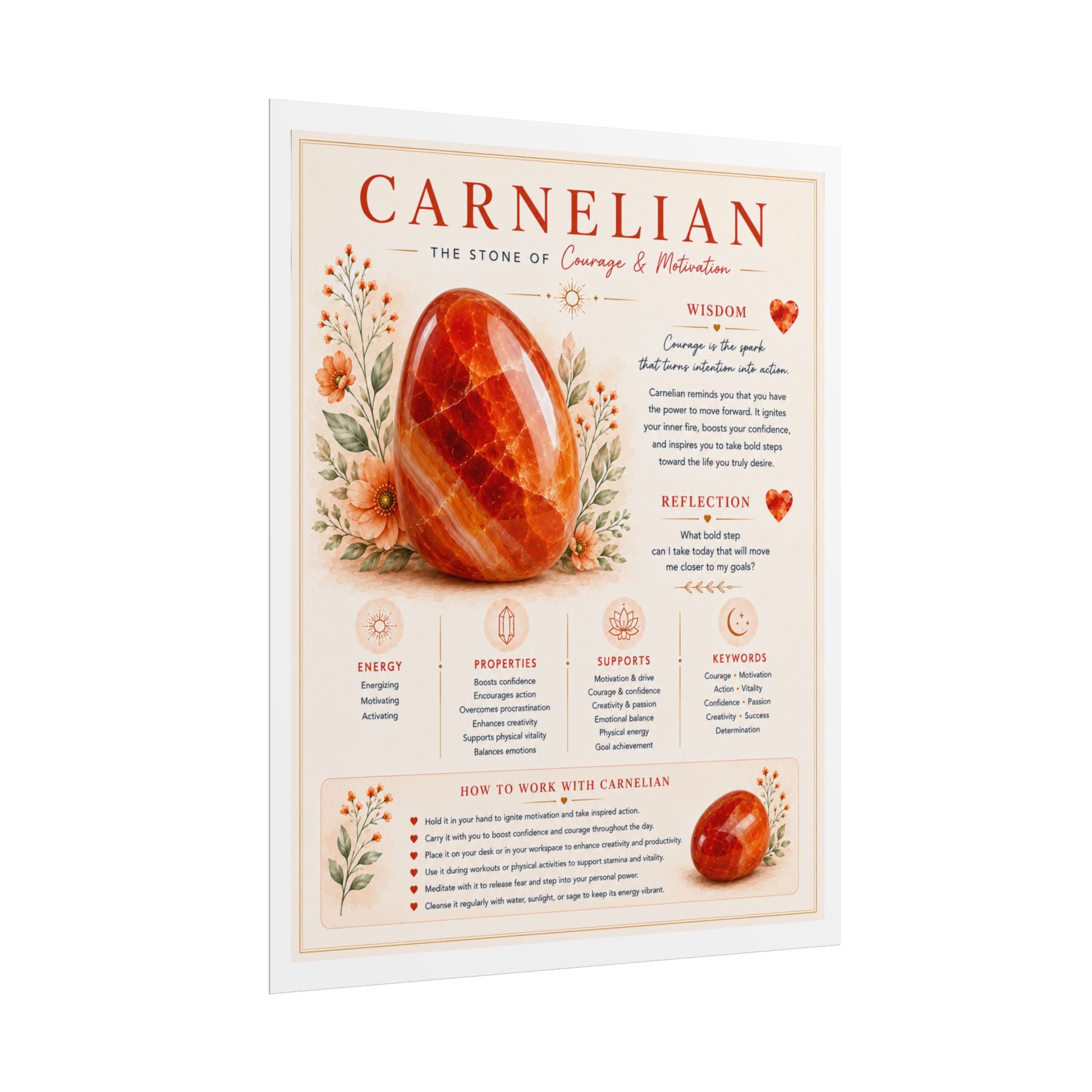 Carnelian: Courage to Begin | Crystal Wisdom Fine Art Print