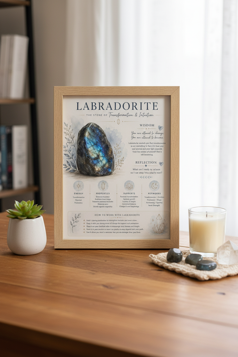 Crystal Wisdom Collection | 10 Printable Reflection & Crystal-Inspired Wall Art Guides