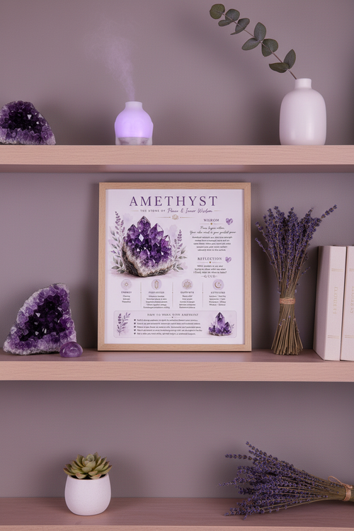Amethyst Print on Bookshelf