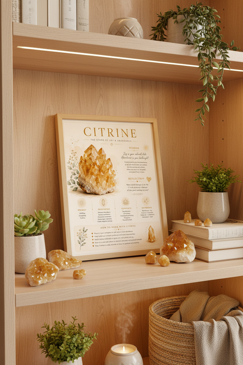 Citrine Print on Bookshelf