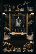Clear Quartz Dark Print on Bookshelf