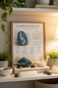 Labradorite Print on Bookshelf