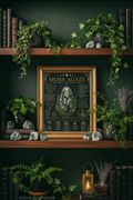 Moss Agate Dark Print on Bookshelf