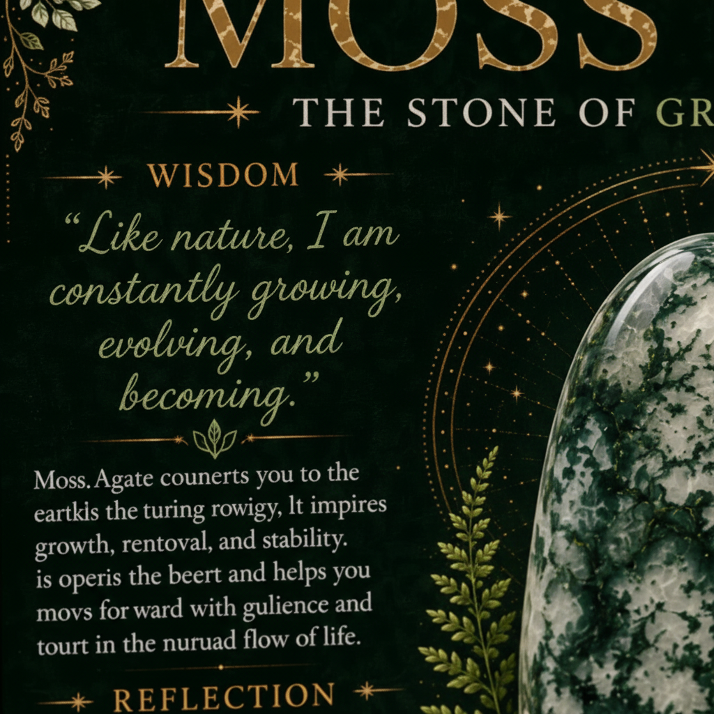 Moss Agate Dark Wisdom Close-Up