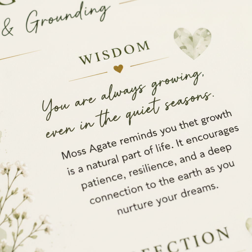 Moss Agate wisdom section