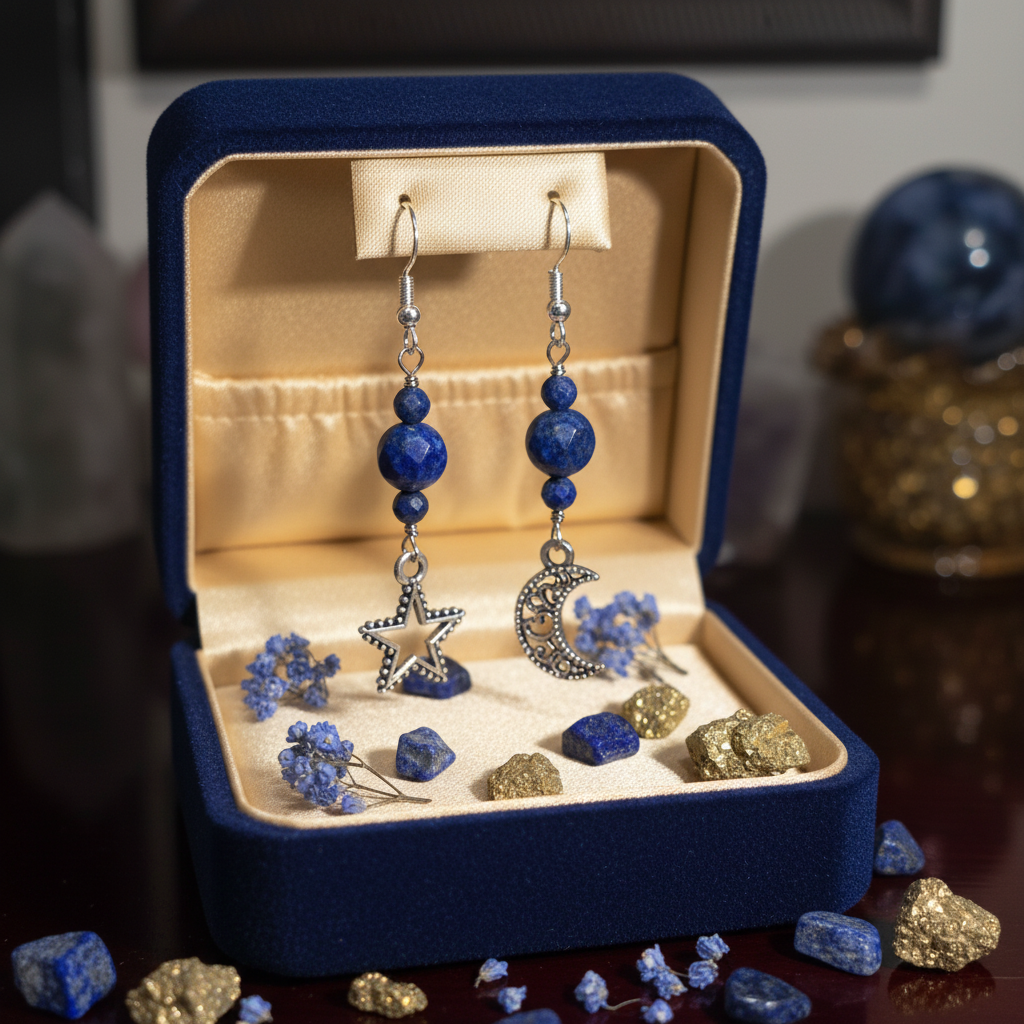 Navy Velvet Jewelry Box Display