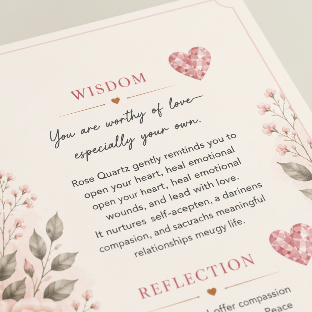 Rose Quartz wisdom section
